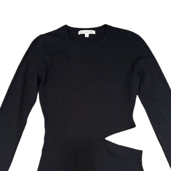 Elizabeth and James Railey Side Cutout Dress Black Knit Bodycon Clubwear Size XS - Picture 3 of 6